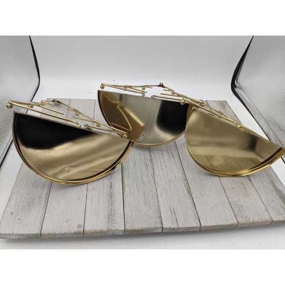 Set 3 Christmas Tree Candlestick Holder Wall Table Decor Metal Gold Brass 8 1/2" - Picture 7 of 7